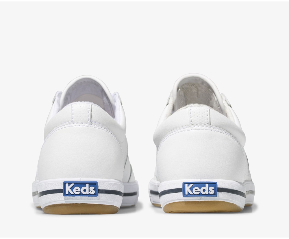 Tenis Keds Mujer Blancos - Courty Cuero - 9670-TKCQH